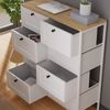 Kommode Belaro Weiß 80 x 95 cm mit 8 Schubladen Vicco Bild 4