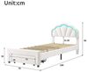 Gdood Polsterbett Kinderbett Stauraumbett Kopfteil mit LED (Muschelform, Doppelbett Gästebett Einzelbett), Mit LED Beleuchtung, Schublade und Lattenrost, Samt, 90 x 200 cm Bild 4