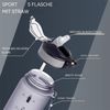 PFCTART Trinkflasche 1-Liter-Sport-Wasserflasche mit Strohhalm und Zeitmarkierung, BPA-frei, geeignet für Fitness / Radfahren / Camping / Laufen Bild 2
