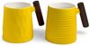 TeaLogic Tasse Amalfi 2er Set Henkelbecher Porzellan mit Holzgriff groß Bild 1