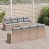 vidaXL Sofa Set mit Kissen 7 pcs Beige und Grau Poly-Rattan 3355319 Bild 3