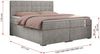 Boxspringbett, Doppelbett, Polsterbett mit Kopfstütze - CARMEN - 200x200cm - Hellgrau Stoff - H3 Bild 5