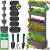 KESSER® Hochbeet mit Etagen Premium Blumenkasten Blumentreppe Pflanztreppe - Gemüsebeet Kräuterbeet Pflanzkübel Frühbeet Blumenbeet Pflanzkasten inkl. Gartenvlies- Beet für Terrasse Balkon & Garten Anthrazit, 5 Etagen Bild 1