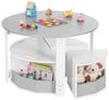 Yorbay Kindersitzgruppe Groß mit vielem Stauraum, 4 multifunktionaler Stühlen, (5-tlg, ⌀79 x 51 cm, Kindertisch mit kombinierbarer Stühlen, Runden Tisch) Bild 4