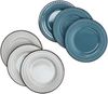 6x Rome blau & weiß Kuchenteller Ø20,5cm Steingut 6 Personen Frühstücksteller Bild 2