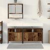 vidaXL Badezimmermöbel-Set mit Regal mit Tür 3 pcs Braun Holzwerkstoff 3332574 Bild 4