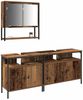 vidaXL Badezimmermöbel-Set mit Regal mit Tür 3 pcs Braun Holzwerkstoff 3332574 Bild 3