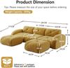 Sofa Modulsofa in Gelb aus Chenille, rahmenlos mit 2 Hockern, 32D-Schaumstoff, flexibel kombinierbar,76x281x171 cm Bild 4