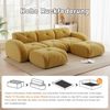 Sofa Modulsofa in Gelb aus Chenille, rahmenlos mit 2 Hockern, 32D-Schaumstoff, flexibel kombinierbar,76x281x171 cm Bild 5