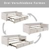 Ausziehbett 90/180x190 cm aus Samt mit Bluetooth-Stereo und Stauraum Bild 5