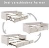 Ausziehbett 90/180x190 cm aus Samt mit Bluetooth-Stereo und Stauraum Bild 5