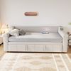 Ausziehbett 90/180x190 cm aus Samt mit Bluetooth-Stereo und Stauraum Bild 3