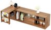 Flieks Lowboard mit drehbarer Tisch und Glas-Schiebetüren (180(80)×40×50 cm, 2 St), Fernsehschrank TV-Schrank mit Katzenruheraum Holzoptik Nussbaumfarbe Bild 1