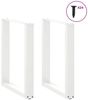 vidaXL Esstischbeine U-Form 2 Stk. Weiß 60x(72-73) cm Stahl 4013181 Bild 3