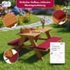 Coemo Kinder-Sitzgruppe Rotbraun Picknicktisch mit Polster Spieltisch Gartentisch Holz Bild 4