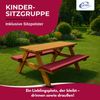 Coemo Kinder-Sitzgruppe Rotbraun Picknicktisch mit Polster Spieltisch Gartentisch Holz Bild 2