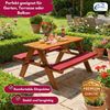 Coemo Kinder-Sitzgruppe Rotbraun Picknicktisch mit Polster Spieltisch Gartentisch Holz Bild 3