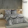 Buymax Bettwäsche Wave, Bettgarnitur, Bettbezug Set, Renforcé: 100% Baumwolle, 2 teilig, mit Reißverschluss, gemustert, Kreise, Grau, Schwarz, 155x220 cm Bild 2