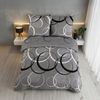 Buymax Bettwäsche Wave, Bettgarnitur, Bettbezug Set, Renforcé: 100% Baumwolle, 2 teilig, mit Reißverschluss, gemustert, Kreise, Grau, Schwarz, 155x220 cm Bild 3