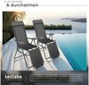 tectake Gartenstuhl Balkonstuhl, klappbar, Textilene-Gewebe, 146,5 x 59 x 117,5 cm (Terrassenstuhl Jana für Außen in Antrazit, 2 St), wetterfest und UV-beständig, verstellbare Rückenlehne mit Kopfpolster Bild 3