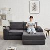 Modulares Schlafsofa H 74 x T 194 x B 169.5 cm aus Cord in Grau mit frei kombinierbaren Elementen Bild 2
