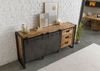 Sideboard Mango 195x45x90 natur lackiert / Metall grau BLACKBURN #307 Bild 2