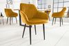 riess-ambiente Polsterstuhl TURIN senfgelb / schwarz (Einzelartikel, 1 St), Esszimmer · Samt · Metall · mit Armlehne · Retro Design Bild 2