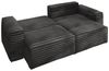 Ecksofa Schlafsofa MADLEN Stoff Velo Anthrazit Ottomane Rechts Bild 3