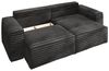 Ecksofa Schlafsofa MADLEN Stoff Velo Anthrazit Ottomane Rechts Bild 2