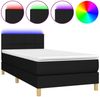 Boxspringbett mit Matratze & LED Stoff Schwarz 90x200 cm, Härtegrad: H2 [3133687] Bild 2