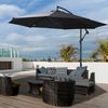 Outsunny Ampelschirm mit Handkurbel, Polyestergewebe, schwarz, 295 x 295 cm Bild 3