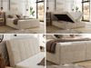 Boxspringbett DAGOS 120 x 200 cm mit Kopfteil, Lattenrost und Stauraum – Doppelbett mit Matratze & Topper T25 , stabile Konstruktion, Bettkasten, modernes Design - Beige Schenille grob gewebt - H4 Bild 2