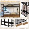 Etagenbett mit Schubladen, RGB LED-Streifen, Kleiderstange, Regal, Lattenrost und Leiter, 140x200 cm, Kinderbett mit Rausfallschutz, Metallbett Bild 5