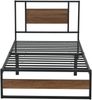 Metallbett Villach 90x200 cm Schwarz Walnuss-Optik [en. casa] Bild 4