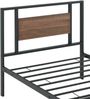 Metallbett Villach 90x200 cm Schwarz Walnuss-Optik [en. casa] Bild 5