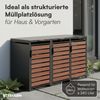 STEELSØN 'Kestra' Mülltonnenbox 3er je 240 Liter, graphitschwarz mit Nußbaum-Holzoptik, Mülltonnenverkleidung aus Stahl, wetterfest, 116x80x203 cm, Müllbox für 3 Tonnen Bild 3