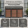 STEELSØN 'Kestra' Mülltonnenbox 3er je 240 Liter, graphitschwarz mit Nußbaum-Holzoptik, Mülltonnenverkleidung aus Stahl, wetterfest, 116x80x203 cm, Müllbox für 3 Tonnen Bild 5