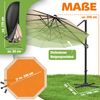 KESSER® Sonnenschirm Ampelschirm SUN Rund XL Ø330 cm Inkl. Abdeckung + Windsicherung 7-Fach Verstellbar Drehbar Neigbar Kippbar Groß 360° Drehbar Gartenschirm mit Kurbel Sonnenschutz UV50+ Taupe, Ohne LED Bild 2