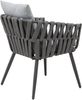 Gardissimo Nizza 2er-Set Rope Alu Loungesessel Dining Gartenstuhl grau Bild 3