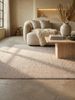 KADIMA DESIGN Teppich LANGAU Flachgewebe Kurzflor Berber Uni Meliert Wohnzimmer Pflegeleicht, Rund, Höhe: 7 mm, Beige, 80x80 cm, Wohnzimmerteppich Strapazierfähig Waschbar Bild 1