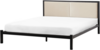 Beliani 'Clamart' Metallbett ink. Lattenrost, Stahl schwarz / hellbeige, 140x200 cm