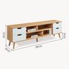 Fernsehschrank Bordkak 140x30x45 cm Eicheoptik/Weiß [en. casa] Bild 4