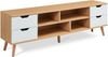 Fernsehschrank Bordkak 140x30x45 cm Eicheoptik/Weiß [en. casa] Bild 3