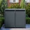 STEELSØN 'Thoria' Mülltonnenbox 2er je 120 Liter, anthrazit, Mülltonnenverkleidung aus Stahl, wetterfest, 102x62x117 cm, Müllbox für 2 Tonnen Bild 2