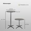 Stehtisch 2in1 Bistrotisch Alu klappbar höhenverstellbar 70/115 cm Ø 60 cm Partytisch Anthrazit Bild 3