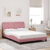 vidaXL Bettgestell mit LED ohne Matratze Rosa 140x200 cm Samt 3213860 Bild 4