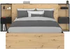 Vente-unique - LUDARO Bett Holz, Platte SchwarzBeige - B 246 cm x H 102,6 cm x L 255,1 cm Bild 5