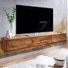 Lowboard Sheesham Massivholz 160x25x35cm Hängend TV-Schrank Braun Modern Bild 4