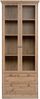Vitrine >Timber< Landhaus, 2 Türen, 2 Schubladen, 3 Böden, in Artisan Eiche Dekor / Glas - 80x200x45cm (BxHxT) Bild 3