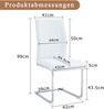 Essstuhl, Europäischer Stil 2er-Set weiße PU-Komfortkissen silberne Metallbeine, PU/Metall, Weiß Bild 4